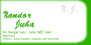 nandor juha business card